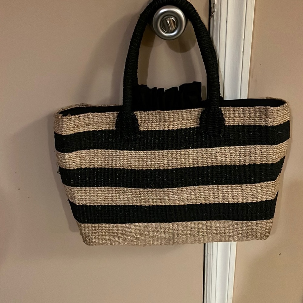 Stripes Straw Tote Bag Style Handbag